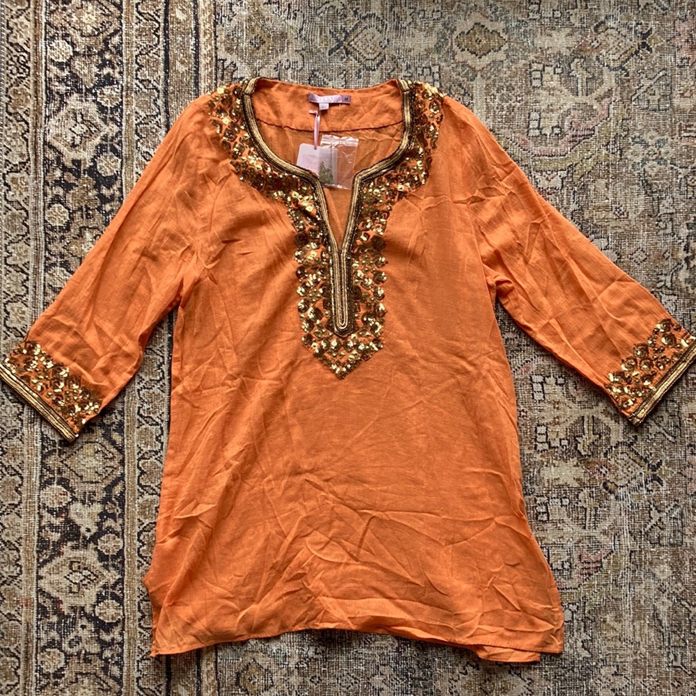 NWT Calypso St. Barth tunic in soft orange | Medium